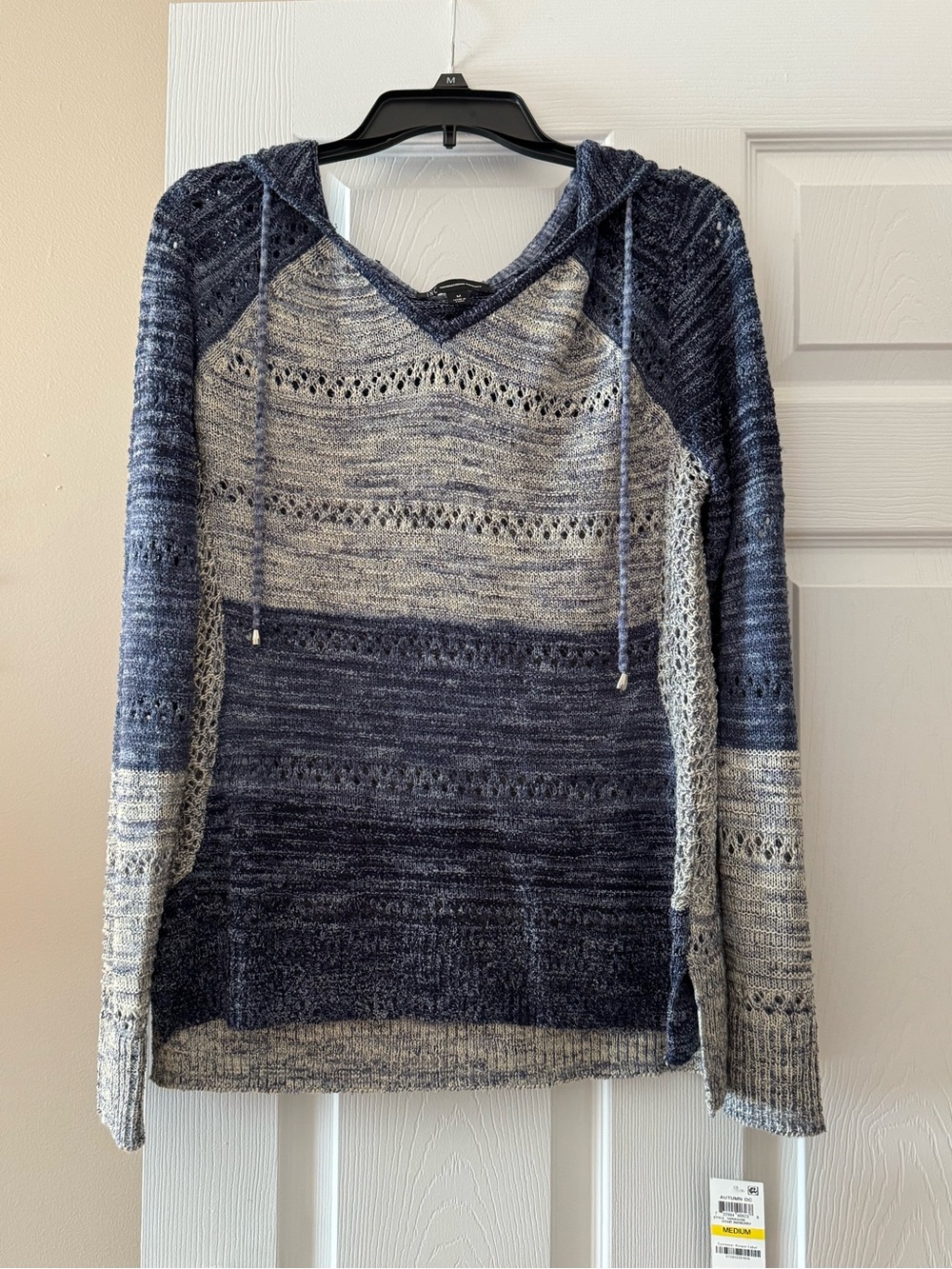 💙 INC Women’s Blue Gradient Hooded Knit Sweater